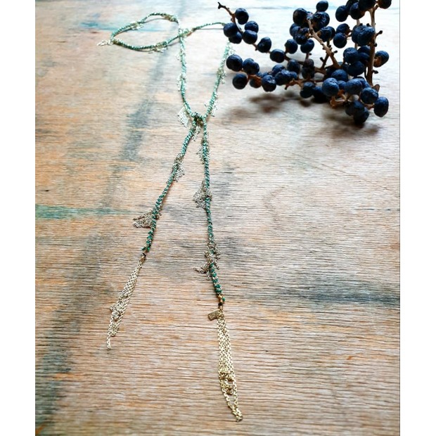 Marie Laure Chamorel ilgas sidabro kaklo papuošalas 